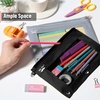 image:imageMr Pen Pencil Pouch for 3 Ring Binder 5 Pack 10x7 Smooth Zipper  Clear Window Large Capacity Pencil Case with 3 Reinforced Grommets for School Office Supplies StorageBlack and Gray