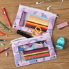 image:imageMr Pen Pencil Pouch for 3 Ring Binder 5 Pack 10x7 Smooth Zipper  Clear Window Large Capacity Pencil Case with 3 Reinforced Grommets for School Office Supplies StoragePlum Blossom