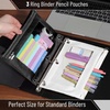 image:imageMr Pen Pencil Pouch for 3 Ring Binder 5 Pack 10x7 Smooth Zipper  Clear Window Large Capacity Pencil Case with 3 Reinforced Grommets for School Office Supplies StorageBlack and White