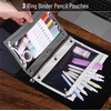 image:imageMr Pen Pencil Pouch for 3 Ring Binder 5 Pack 10x7 Smooth Zipper  Clear Window Large Capacity Pencil Case with 3 Reinforced Grommets for School Office Supplies StorageBlack  white shades