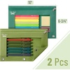 image:imageMr Pen Pencil Pouch for 3 Ring Binder 5 Pack 10x7 Smooth Zipper  Clear Window Large Capacity Pencil Case with 3 Reinforced Grommets for School Office Supplies StorageGreen Shades