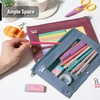 image:imageMr Pen Pencil Pouch for 3 Ring Binder 5 Pack 10x7 Smooth Zipper  Clear Window Large Capacity Pencil Case with 3 Reinforced Grommets for School Office Supplies StorageBurgundy and Blue