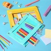 image:imageMr Pen Pencil Pouch for 3 Ring Binder 5 Pack 10x7 Smooth Zipper  Clear Window Large Capacity Pencil Case with 3 Reinforced Grommets for School Office Supplies StorageLagoon and Yellow