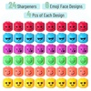 image:imageMr Pen Pencil Sharpeners Manual 12 Pack Dual Hole Smiley  Bulk Handheld Pencil Sharpener Compatible with Standard and Jumbo Pencils Snapon Lid Stainless Steel Blade48 Pack