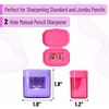 image:imageMr Pen Pencil Sharpeners Manual 4 Pack Dual Hole  Colorful Handheld Pencil Sharpener Compatible with Standard and Jumbo Pencils Snapon Lid Stainless Steel Blade