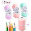 image:imageMr Pen Pencil Sharpeners Manual 6 Pack 3 Holes Colorful  Handheld Pencil Sharpener Large Waste Box Compatible with Standard and Jumbo Pencils Stainless Steel Blade for KidsPink  Purple  Blue