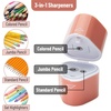 image:imageMr Pen Pencil Sharpeners Manual 6 Pack 3 Holes Colorful  Handheld Pencil Sharpener Large Waste Box Compatible with Standard and Jumbo Pencils Stainless Steel Blade for KidsBoho Colors