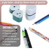 image:imageMr Pen Pencil Sharpeners Manual 6 Pack 3 Holes Colorful  Handheld Pencil Sharpener Large Waste Box Compatible with Standard and Jumbo Pencils Stainless Steel Blade for KidsWhite  Green  Pink
