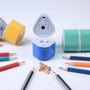 image:imageMr Pen Pencil Sharpeners Manual 6 Pack 3 Holes Colorful  Handheld Pencil Sharpener Large Waste Box Compatible with Standard and Jumbo Pencils Stainless Steel Blade for KidsSpring Colors