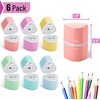image:imageMr Pen Pencil Sharpeners Manual 6 Pack 3 Holes Colorful  Handheld Pencil Sharpener Large Waste Box Compatible with Standard and Jumbo Pencils Stainless Steel Blade for KidsGentle Colors