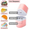 image:imageMr Pen Pencil Sharpeners Manual 6 Pack 3 Holes Colorful  Handheld Pencil Sharpener Large Waste Box Compatible with Standard and Jumbo Pencils Stainless Steel Blade for KidsPink  Purple  Blue
