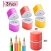 image:imageMr Pen Pencil Sharpeners Manual 6 Pack 3 Holes Colorful  Handheld Pencil Sharpener Large Waste Box Compatible with Standard and Jumbo Pencils Stainless Steel Blade for KidsYellow  Purple  Pink