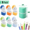 image:imageMr Pen Pencil Sharpeners Manual 6 Pack 3 Holes Colorful  Handheld Pencil Sharpener Large Waste Box Compatible with Standard and Jumbo Pencils Stainless Steel Blade for KidsSpring Colors
