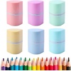 image:imageMr Pen Pencil Sharpeners Manual 6 Pack 3 Holes Colorful  Handheld Pencil Sharpener Large Waste Box Compatible with Standard and Jumbo Pencils Stainless Steel Blade for KidsGentle Colors