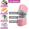 image:imageMr Pen Pencil Sharpeners Manual 6 Pack 3 Holes Colorful  Handheld Pencil Sharpener Large Waste Box Compatible with Standard and Jumbo Pencils Stainless Steel Blade for KidsGentle Colors