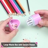 image:imageMr Pen Pencil Sharpeners Manual 6 Pack 3 Holes Colorful  Handheld Pencil Sharpener Large Waste Box Compatible with Standard and Jumbo Pencils Stainless Steel Blade for KidsGentle Colors