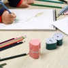 image:imageMr Pen Pencil Sharpeners Manual 6 Pack 3 Holes Colorful  Handheld Pencil Sharpener Large Waste Box Compatible with Standard and Jumbo Pencils Stainless Steel Blade for KidsWhite  Green  Pink