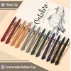 image:imageMr Pen Pens Black Ink 12 Pack 05mm Fast Dry Refillable Ink  Vintage RubberGrip Barrels amp Gold Metal Clips