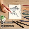 image:imageMr Pen Pens Black Ink 12 Pack 05mm Fast Dry Refillable Ink  Vintage RubberGrip Barrels amp Gold Metal Clips