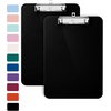 image:imageMr Pen Plastic Clipboard 125 x 9 2 Pack Clipboard Plastic  LowProfile Metal Clip with Retractable Hanging HoleBlack
