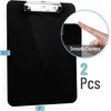 image:imageMr Pen Plastic Clipboard 125 x 9 2 Pack Clipboard Plastic  LowProfile Metal Clip with Retractable Hanging HoleBlack