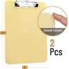 image:imageMr Pen Plastic Clipboard 125 x 9 2 Pack Clipboard Plastic  LowProfile Metal Clip with Retractable Hanging HoleButter Cream