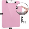 image:imageMr Pen Plastic Clipboard 125 x 9 2 Pack Clipboard Plastic  LowProfile Metal Clip with Retractable Hanging HoleCareys Pink