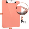 image:imageMr Pen Plastic Clipboard 125 x 9 2 Pack Clipboard Plastic  LowProfile Metal Clip with Retractable Hanging HoleCoral Pink
