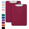 image:imageMr Pen Plastic Clipboard 125 x 9 2 Pack Clipboard Plastic  LowProfile Metal Clip with Retractable Hanging HoleDark Red