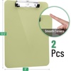 image:imageMr Pen Plastic Clipboard 125 x 9 2 Pack Clipboard Plastic  LowProfile Metal Clip with Retractable Hanging HoleFaded Olive Green