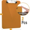 image:imageMr Pen Plastic Clipboard 125 x 9 2 Pack Clipboard Plastic  LowProfile Metal Clip with Retractable Hanging HoleGolden Caramel