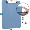 image:imageMr Pen Plastic Clipboard 125 x 9 2 Pack Clipboard Plastic  LowProfile Metal Clip with Retractable Hanging HoleGrayblue