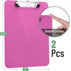image:imageMr Pen Plastic Clipboard 125 x 9 2 Pack Clipboard Plastic  LowProfile Metal Clip with Retractable Hanging HoleHot Pink