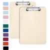 image:imageMr Pen Plastic Clipboard 125 x 9 2 Pack Clipboard Plastic  LowProfile Metal Clip with Retractable Hanging HoleIvory