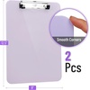 image:imageMr Pen Plastic Clipboard 125 x 9 2 Pack Clipboard Plastic  LowProfile Metal Clip with Retractable Hanging HoleMuted Purple
