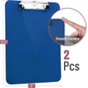 image:imageMr Pen Plastic Clipboard 125 x 9 2 Pack Clipboard Plastic  LowProfile Metal Clip with Retractable Hanging HoleNavy Blue