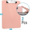 image:imageMr Pen Plastic Clipboard 125 x 9 2 Pack Clipboard Plastic  LowProfile Metal Clip with Retractable Hanging HolePastel Orange