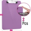 image:imageMr Pen Plastic Clipboard 125 x 9 2 Pack Clipboard Plastic  LowProfile Metal Clip with Retractable Hanging HolePastel Purple