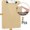 image:imageMr Pen Plastic Clipboard 125 x 9 2 Pack Clipboard Plastic  LowProfile Metal Clip with Retractable Hanging HolePetal Glow