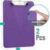image:imageMr Pen Plastic Clipboard 125 x 9 2 Pack Clipboard Plastic  LowProfile Metal Clip with Retractable Hanging HolePurple