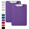 image:imageMr Pen Plastic Clipboard 125 x 9 2 Pack Clipboard Plastic  LowProfile Metal Clip with Retractable Hanging HolePurple