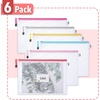 image:imageMr Pen Plastic Mesh Zipper Pouch with Label Pocket A4 6 Pack  Large Mesh Zipper Pouch Large Board Game Storage