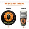 image:imageMr Pen Plates and Cups Set for Halloween 48 Pcs Fall Cups and Plates  Paper Tableware Dessert For Halloween Party