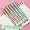 image:imageMr Pen Retractable Gel Pens Set 6 Pack Black Ink  Metallic Pastel Barrels Fine Point 07mm Fast Dry Smooth Writing Cute Pens for Drawing