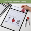 image:imageMr Pen Reusable Dry Erase Pocket Sleeves 10 x 14 12 Pack Black  Clear Plastic Paper Sleeves Ticket Holders Clear Plastic Sheet Protectors Teacher School Classroom Supplies