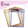 image:imageMr Pen Reusable Dry Erase Pocket Sleeves 10 x 14 6 Pack Colorful  Clear Plastic Paper Sleeves Ticket Holders Clear Plastic Sheet Protectors Teacher School Classroom SuppliesBright Colors