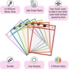 image:imageMr Pen Reusable Dry Erase Pocket Sleeves 10 x 14 6 Pack Colorful  Clear Plastic Paper Sleeves Ticket Holders Clear Plastic Sheet Protectors Teacher School Classroom SuppliesBright Colors