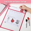 image:imageMr Pen Reusable Dry Erase Pocket Sleeves 10 x 14 6 Pack Colorful  Clear Plastic Paper Sleeves Ticket Holders Clear Plastic Sheet Protectors Teacher School Classroom SuppliesPink Shades