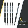 image:imageMr Pen Rollerball Pen Refills 5 Pack 05mm Black Ink Pen Refills