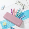 image:imageMr Pen Silicone Pencil Case Pouch Dusty Pink  Aesthetic Triangular Design Multipurpose Aesthetic Pencil Case Small Silicone Makeup BagDusty Pink